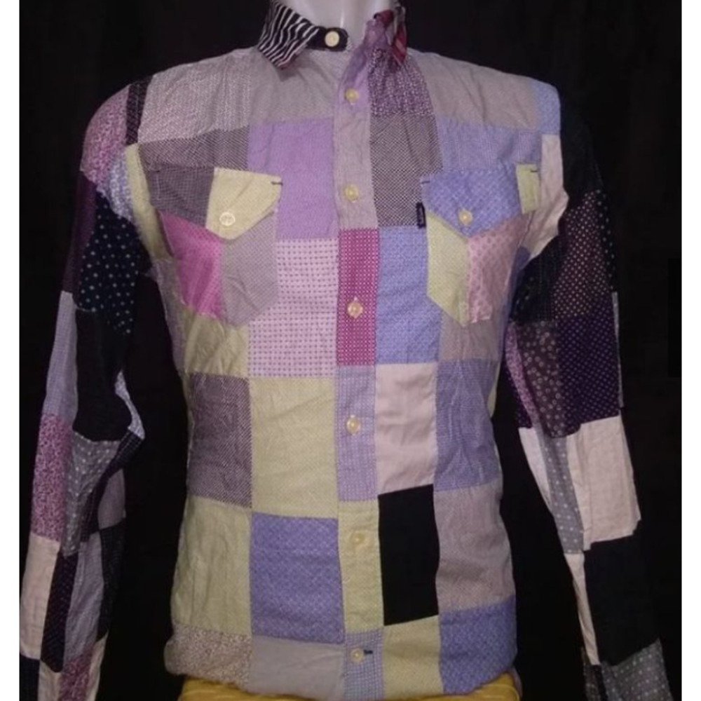 Paul Smith Striped Patchwork Button Shirt M - image 1